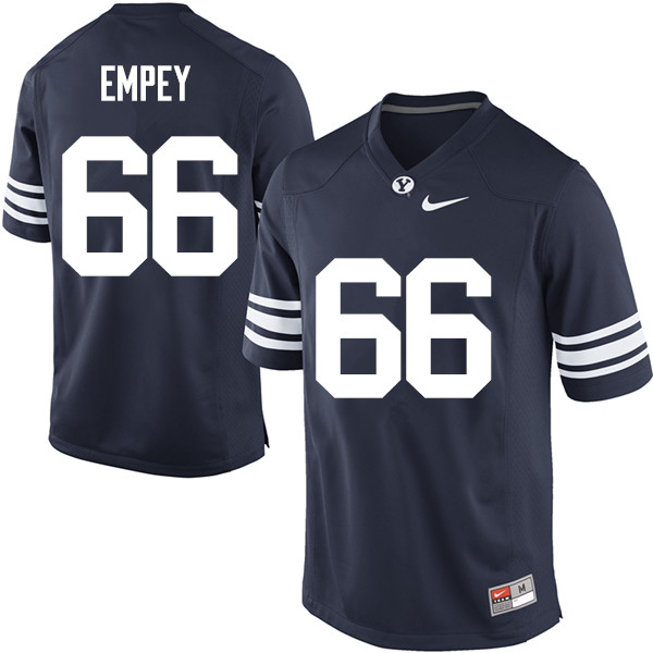 Men #66 James Empey BYU Cougars College Football Jerseys Sale-Navy